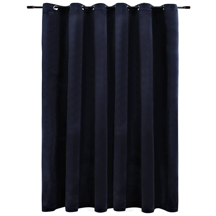 mørklægningsgardin med metalringe 290 x 245 cm fløjl sort