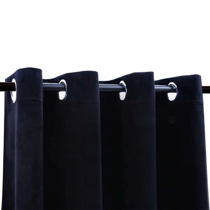 mørklægningsgardin med metalringe 290 x 245 cm fløjl sort