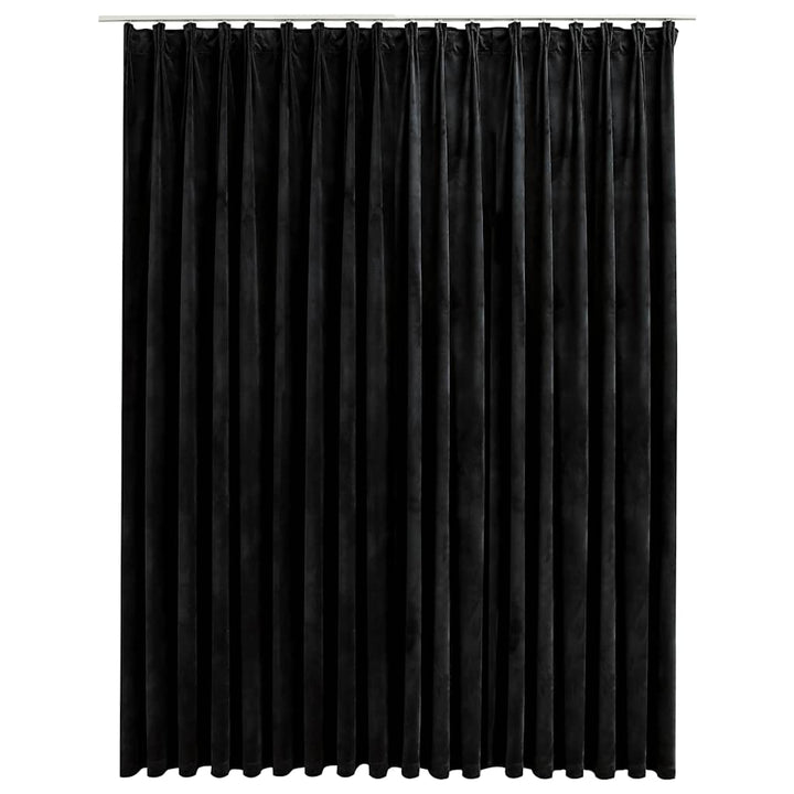 mørklægningsgardin med kroge 290 x 245 cm fløjl sort
