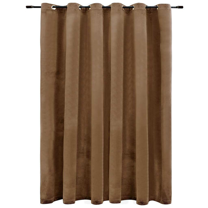 mørklægningsgardin med metalringe 290 x 245 cm fløjl beige