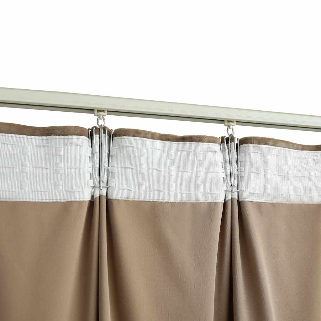 mørklægningsgardin med kroge 290 x 245 cm fløjl beige