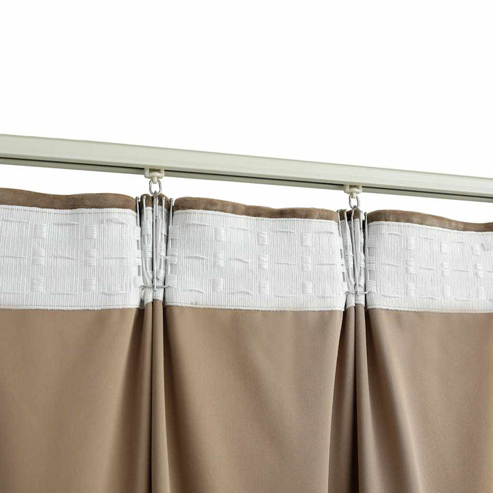 mørklægningsgardin med kroge 290 x 245 cm fløjl beige