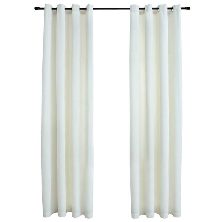 mørklægningsgardiner 2 stk. med ringe 140 x 225 cm fløjl creme