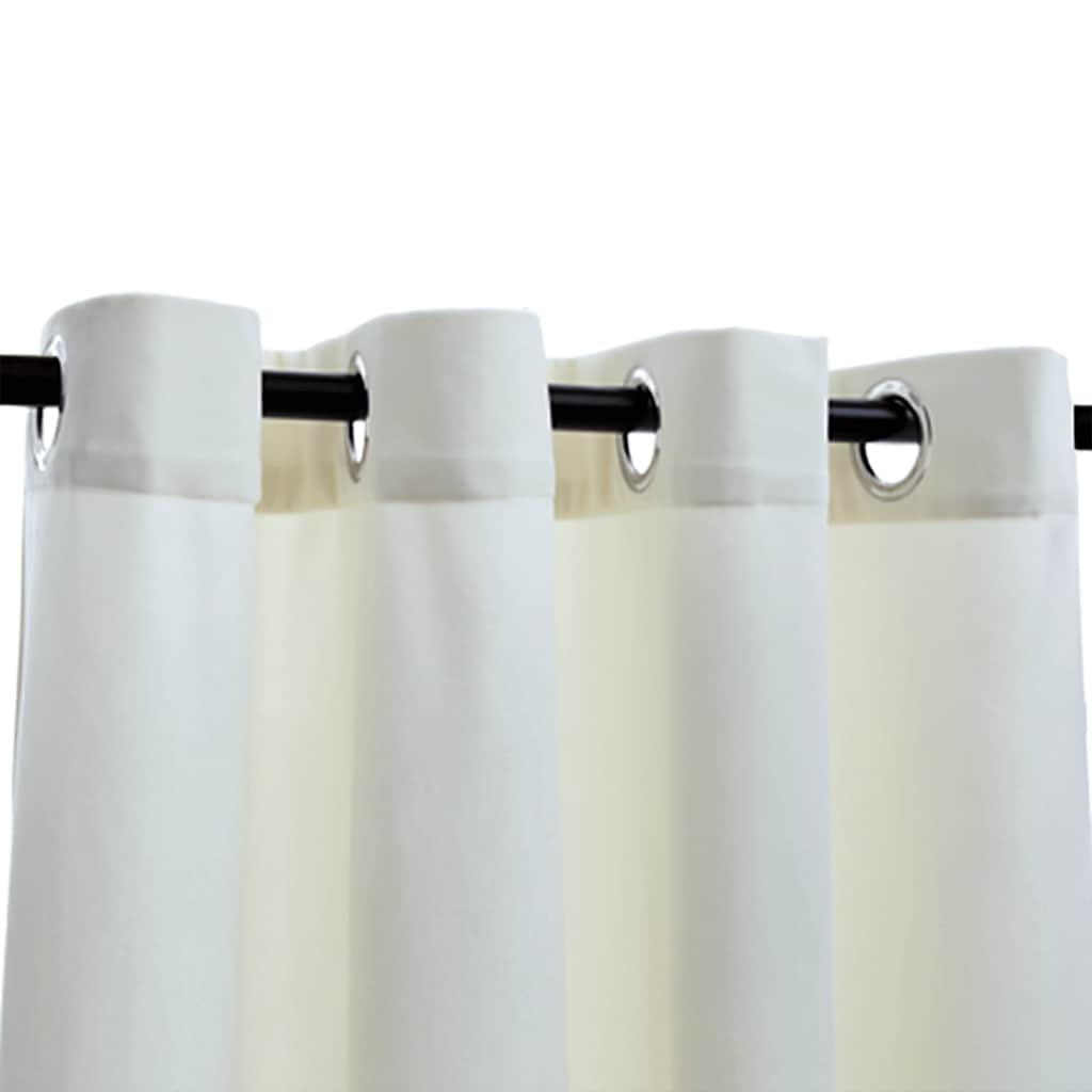mørklægningsgardiner 2 stk. med ringe 140 x 225 cm fløjl creme