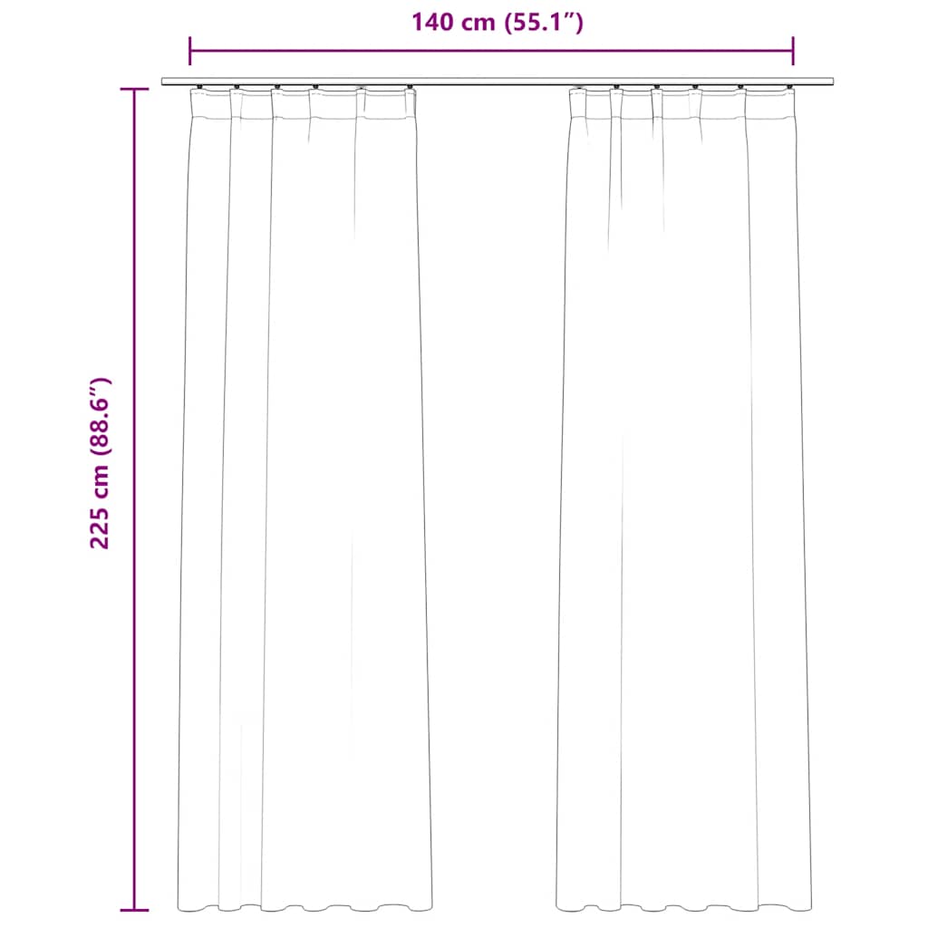 mørklægningsgardiner kroge 2 stk. 140x225 cm fløjl gammelrosa