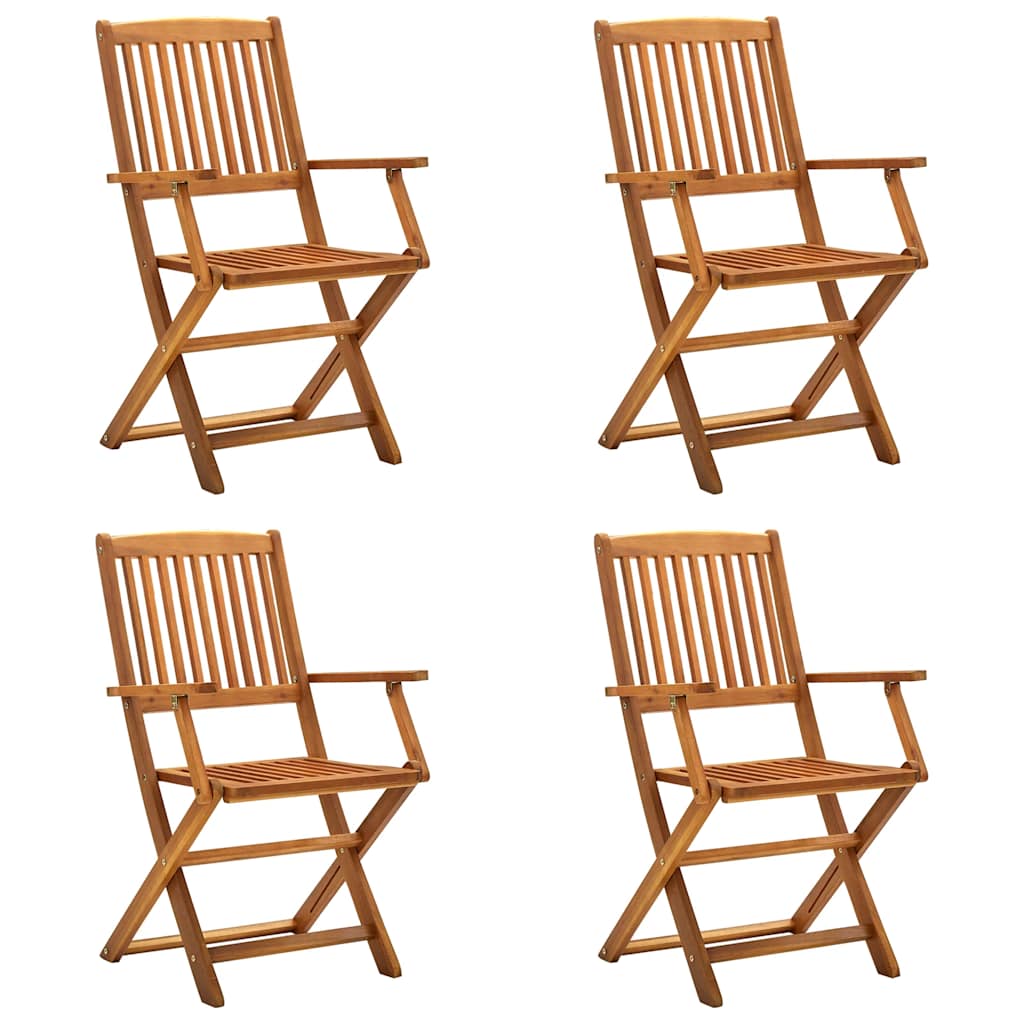 Klapstole 4 stk. massivt akacietræ