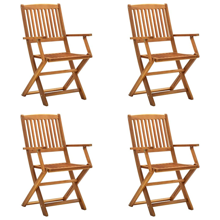 Klapstole 4 stk. massivt akacietræ