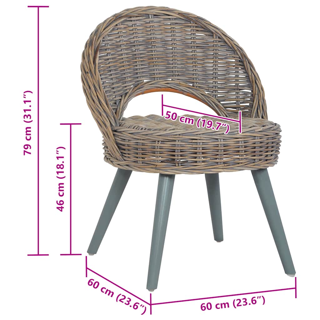 lænestol kubu-rattan grå