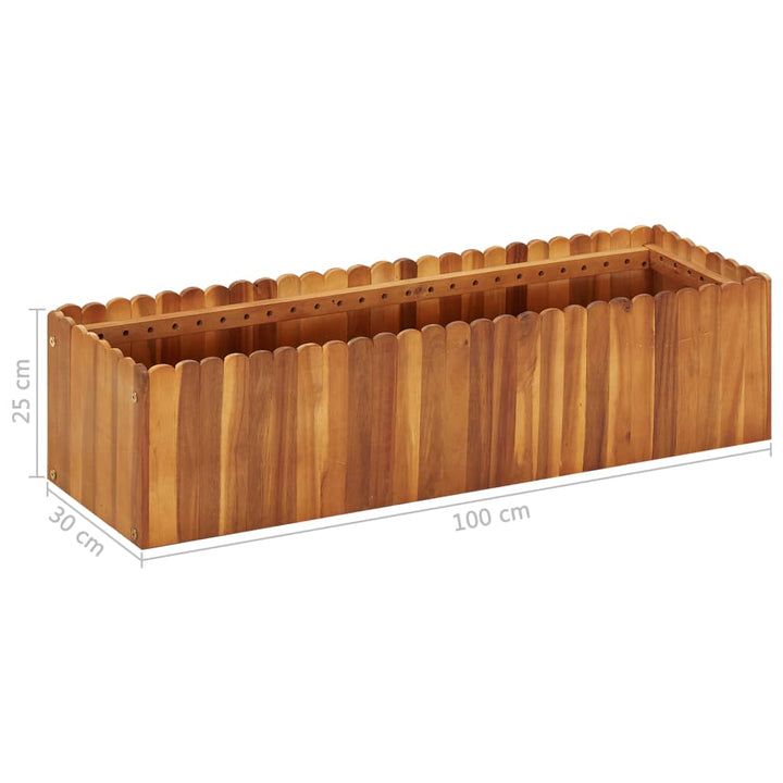 hævet plantekasse 100x30x25 cm massivt akacietræ