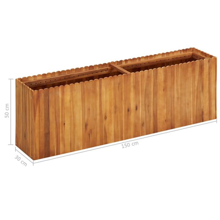 hævet plantekasse 150x30x50 cm massivt akacietræ