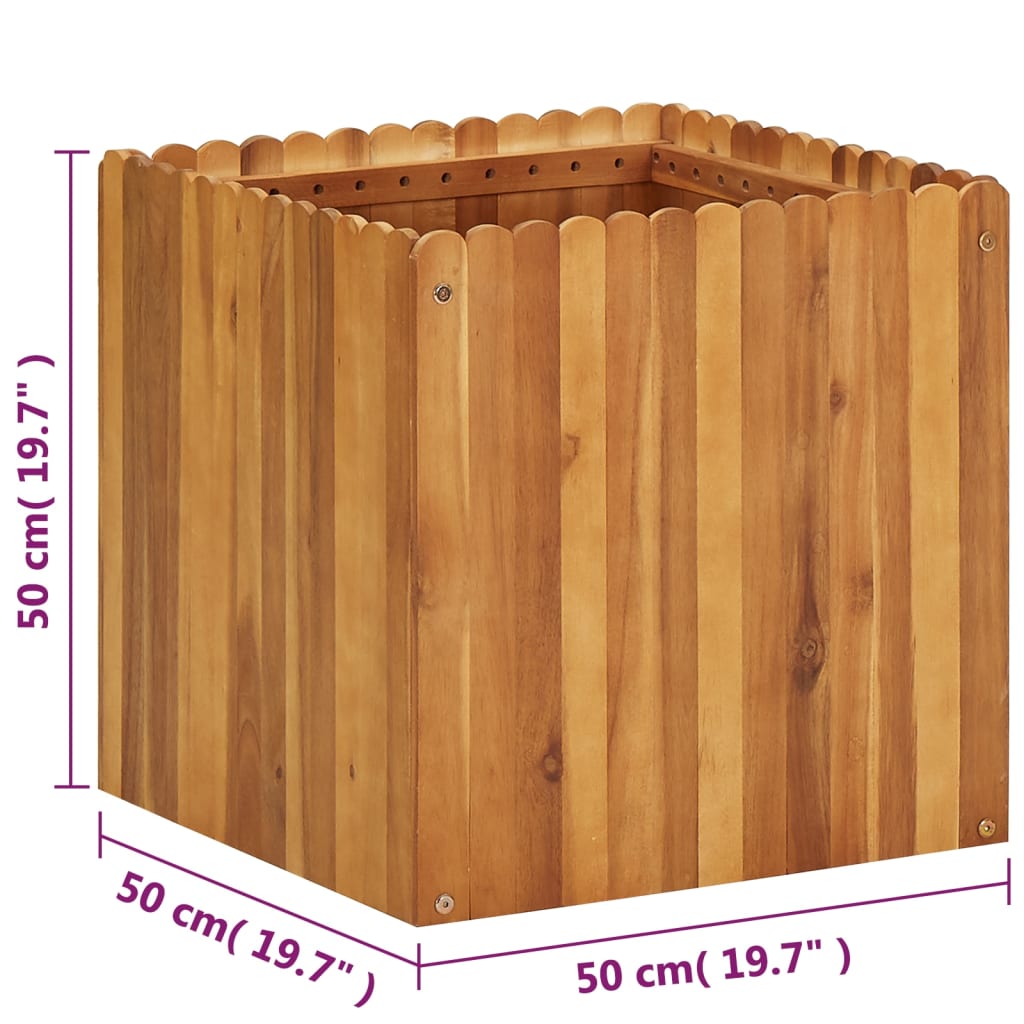 hævet plantekasse 50x50x50 cm massivt akacietræ