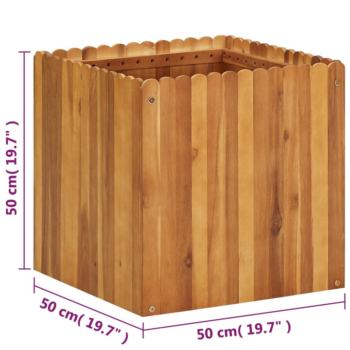 hævet plantekasse 50x50x50 cm massivt akacietræ