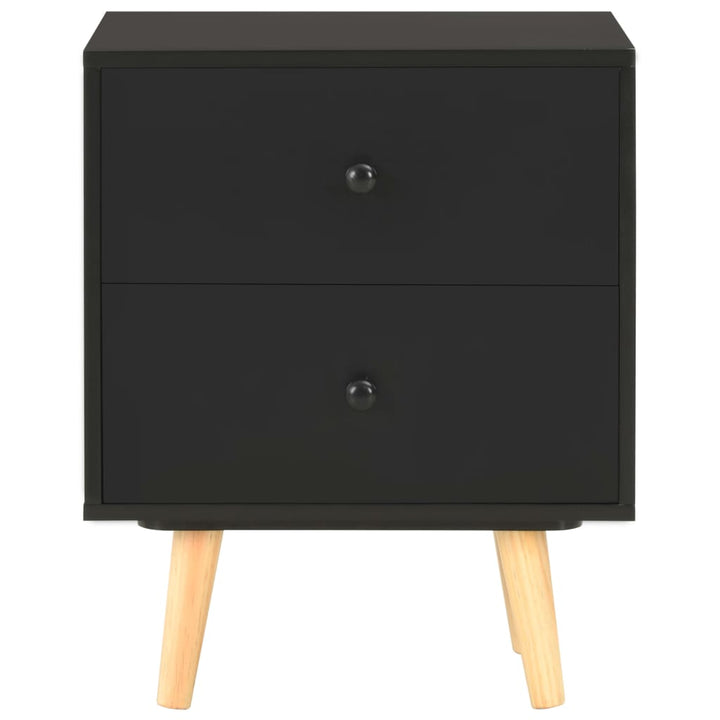 sengeskabe 2 stk. 40 x 30 x 50 cm massivt fyrretræ sort