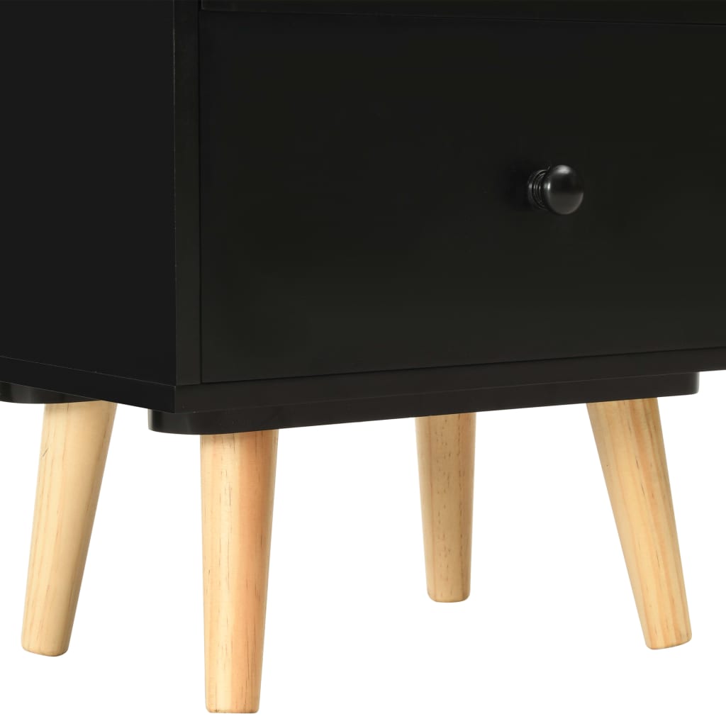 sengeskabe 2 stk. 40 x 30 x 50 cm massivt fyrretræ sort