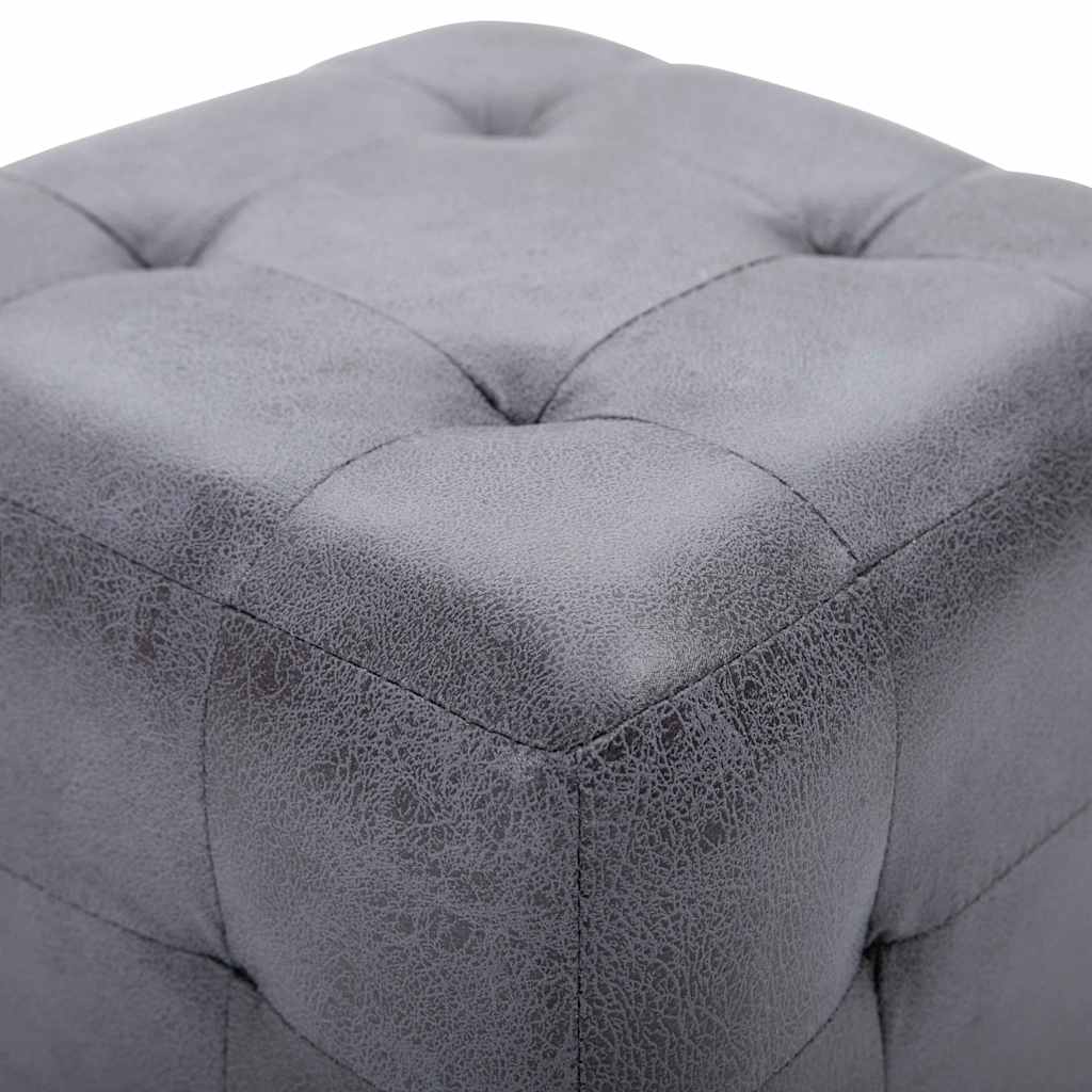 puf 2 stk. 30 x 30 x 30 cm imiteret ruskind