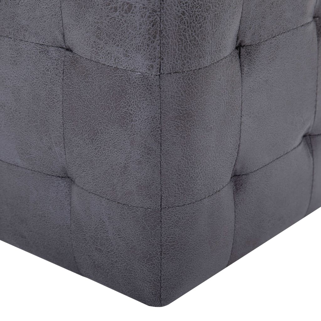 puf 2 stk. 30 x 30 x 30 cm imiteret ruskind