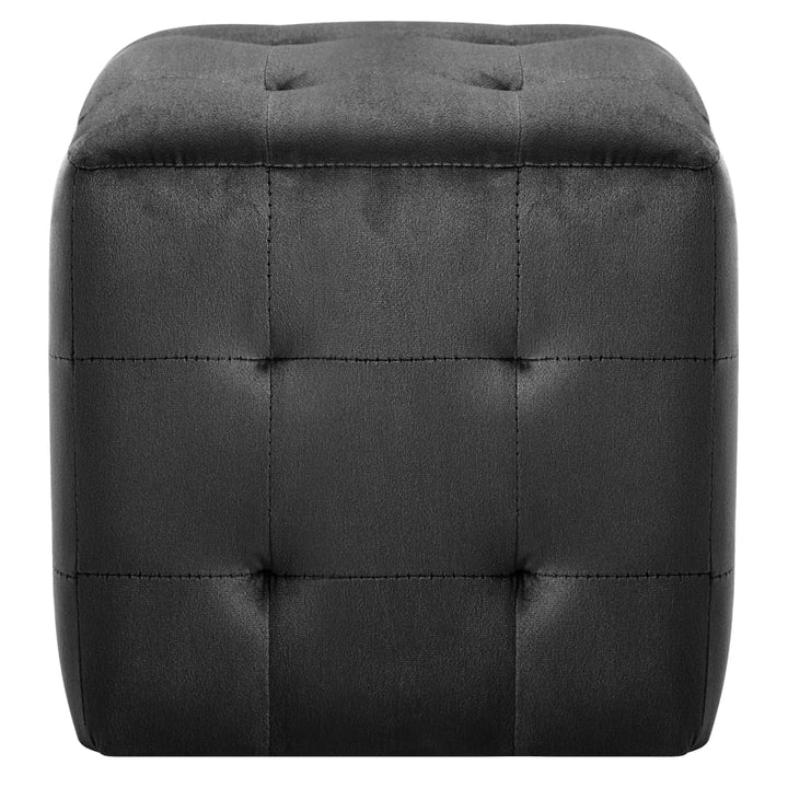 puf 2 stk. 30 x 30 x 30 cm fløjlsstof sort