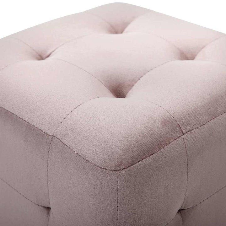 puf 2 stk. 30 x 30 x 30 cm fløjlsstof pink