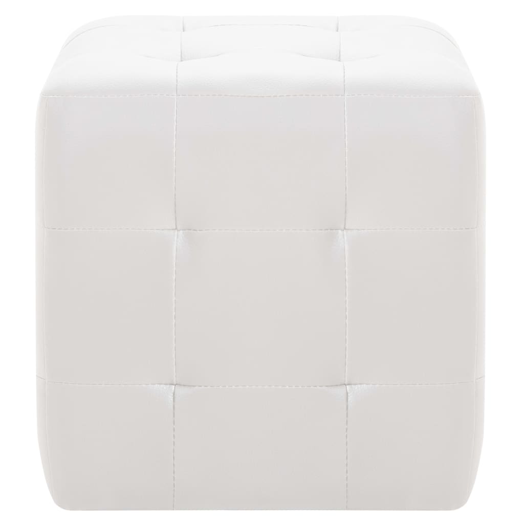 puf 2 stk. 30 x 30 x 30 cm kunstlæder hvid