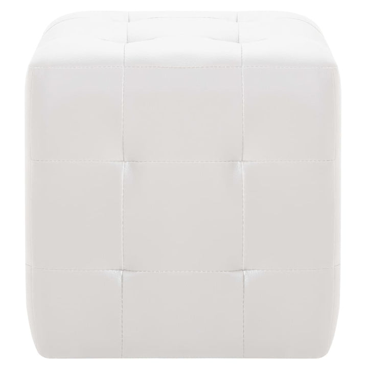 puf 2 stk. 30 x 30 x 30 cm kunstlæder hvid
