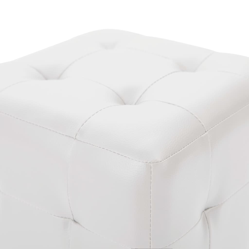 puf 2 stk. 30 x 30 x 30 cm kunstlæder hvid