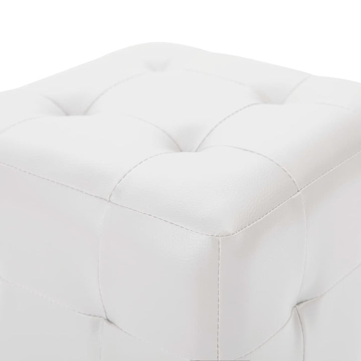 puf 2 stk. 30 x 30 x 30 cm kunstlæder hvid