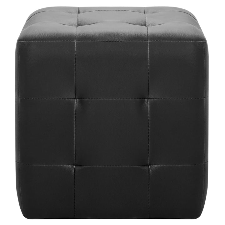 puf 2 stk. 30 x 30 x 30 cm kunstlæder sort
