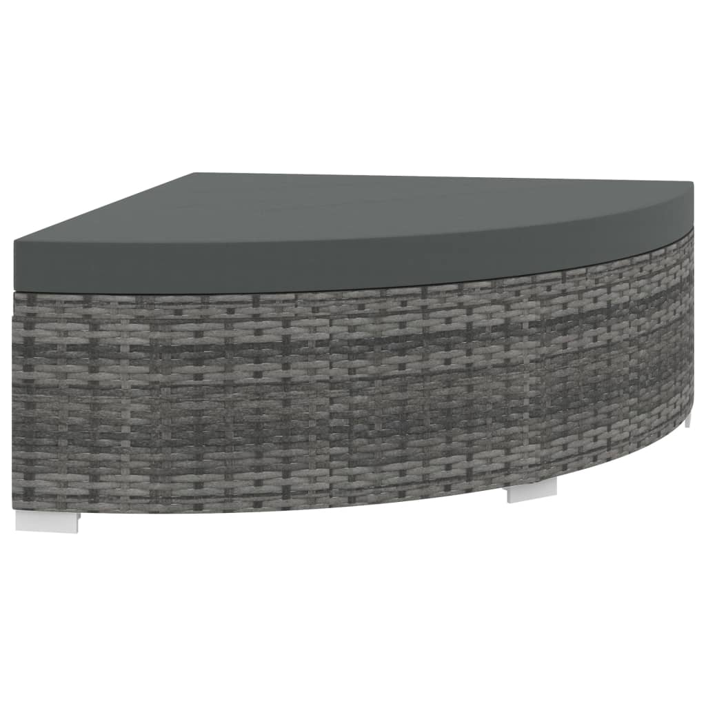 loungesæt til haven 6 dele med hynder polyrattan grå