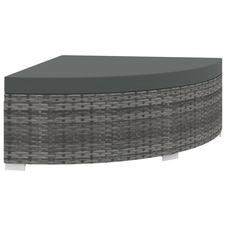 loungesæt til haven 6 dele med hynder polyrattan grå