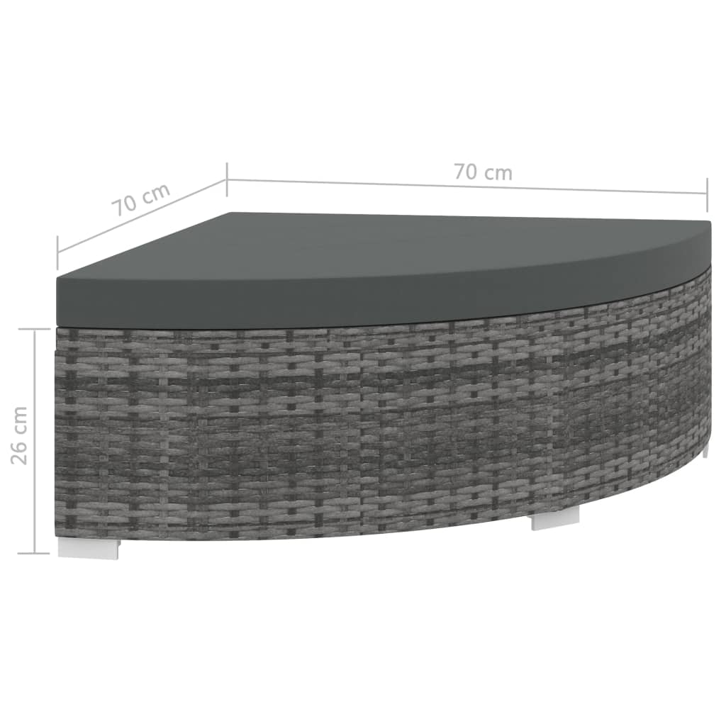 loungesæt til haven 6 dele med hynder polyrattan grå