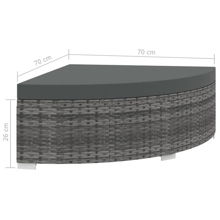 loungesæt til haven 6 dele med hynder polyrattan grå