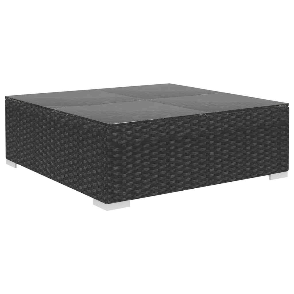 haveloungesæt 8 dele med hynder polyrattan sort