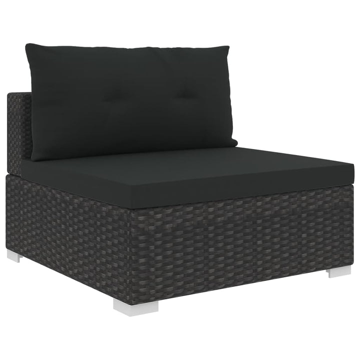 haveloungesæt 10 dele med hynder polyrattan sort