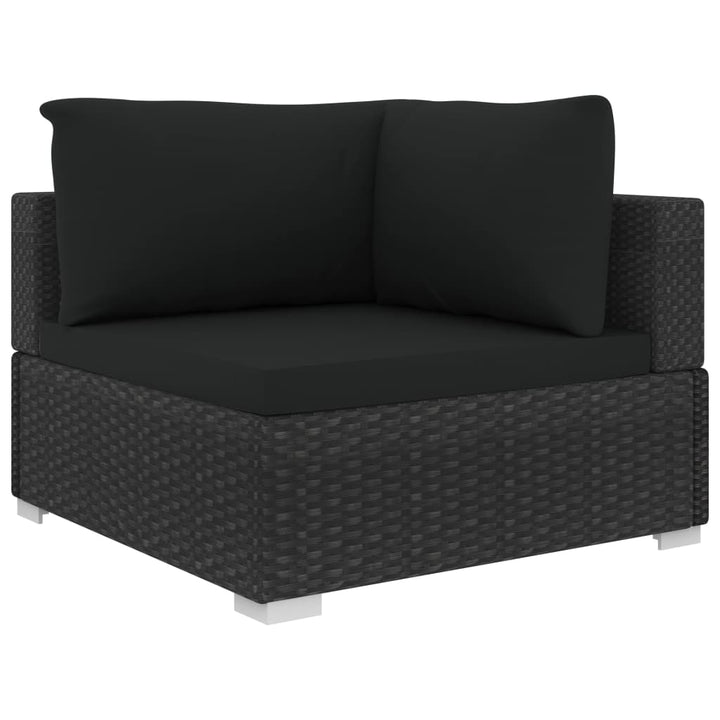 haveloungesæt 12 dele med hynder polyrattan sort