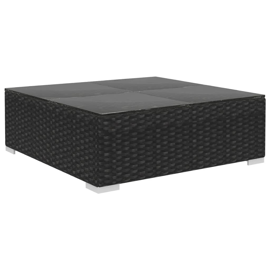 haveloungesæt 12 dele med hynder polyrattan sort