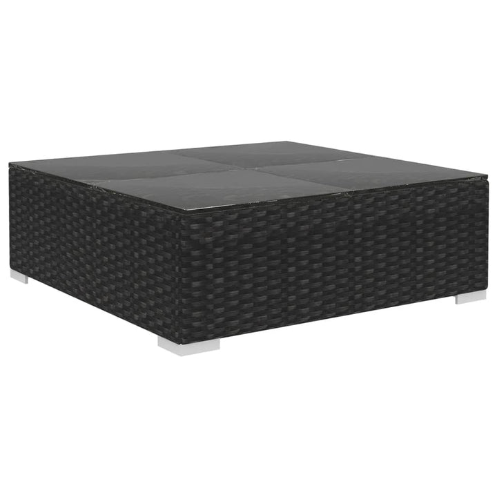 haveloungesæt 12 dele med hynder polyrattan sort