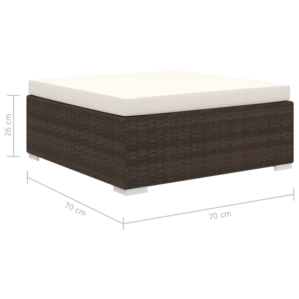 haveloungesæt 4 dele med hynder polyrattan brun