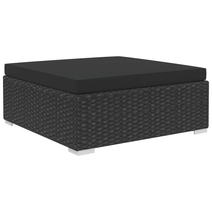 haveloungesæt 4 dele med hynder polyrattan sort