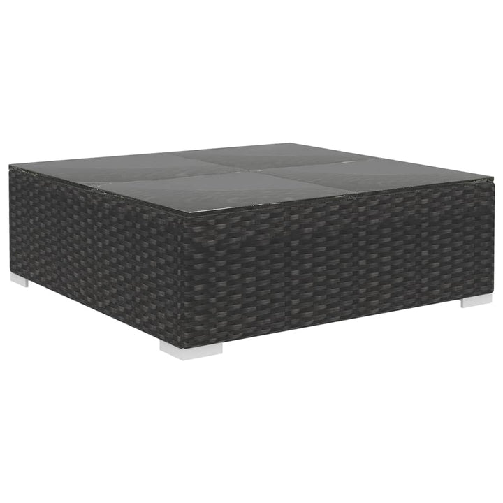 haveloungesæt 9 dele med hynder polyrattan sort