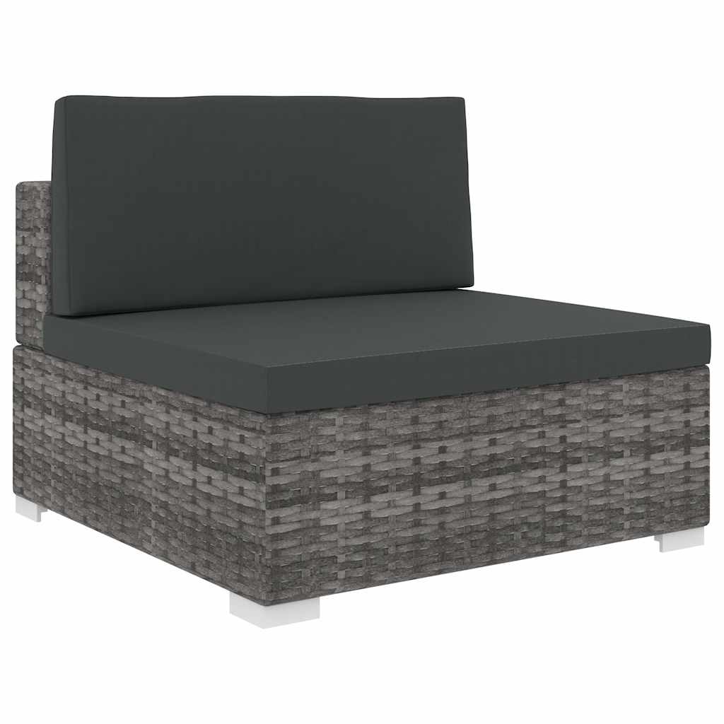 midtersæde til sofa 1 stk. med hynder polyrattan grå