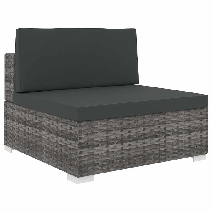 midtersæde til sofa 1 stk. med hynder polyrattan grå