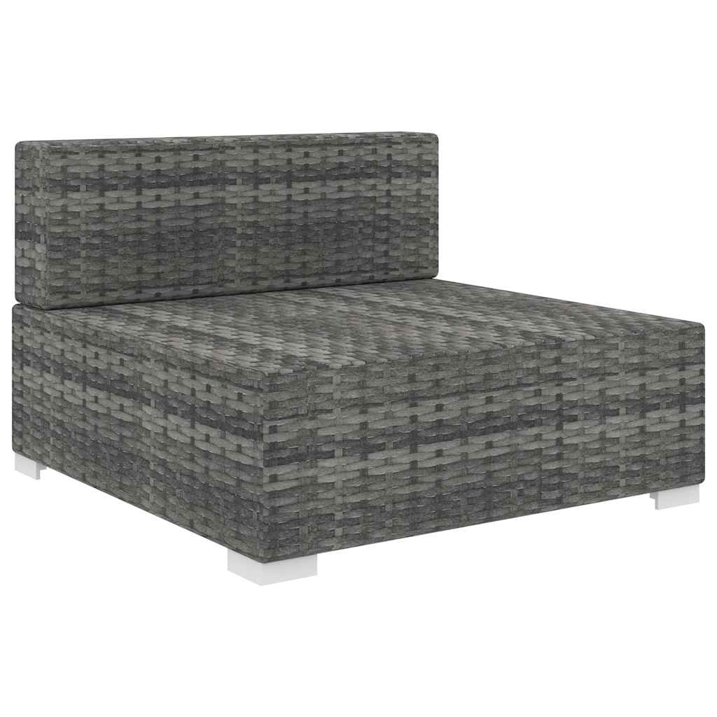 midtersæde til sofa 1 stk. med hynder polyrattan grå