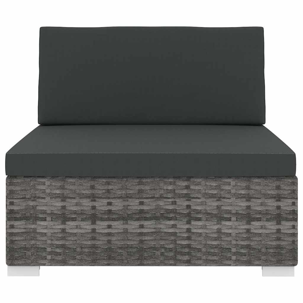 midtersæde til sofa 1 stk. med hynder polyrattan grå