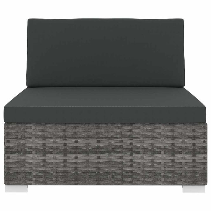 midtersæde til sofa 1 stk. med hynder polyrattan grå