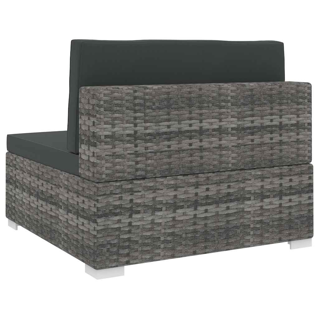 midtersæde til sofa 1 stk. med hynder polyrattan grå