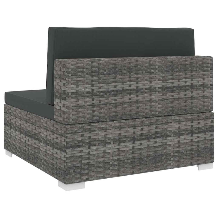 midtersæde til sofa 1 stk. med hynder polyrattan grå