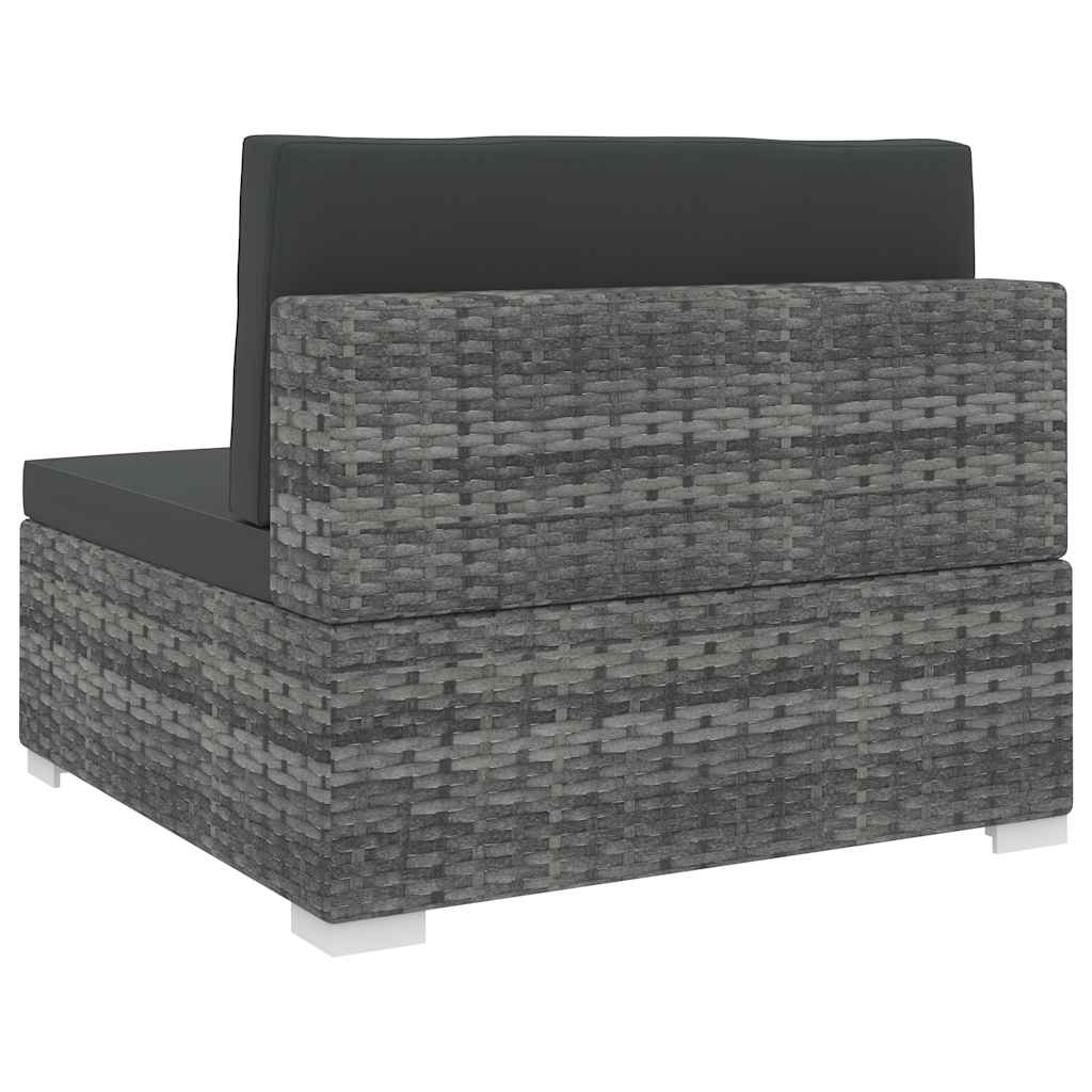 midtersæde til sofa 1 stk. med hynder polyrattan grå