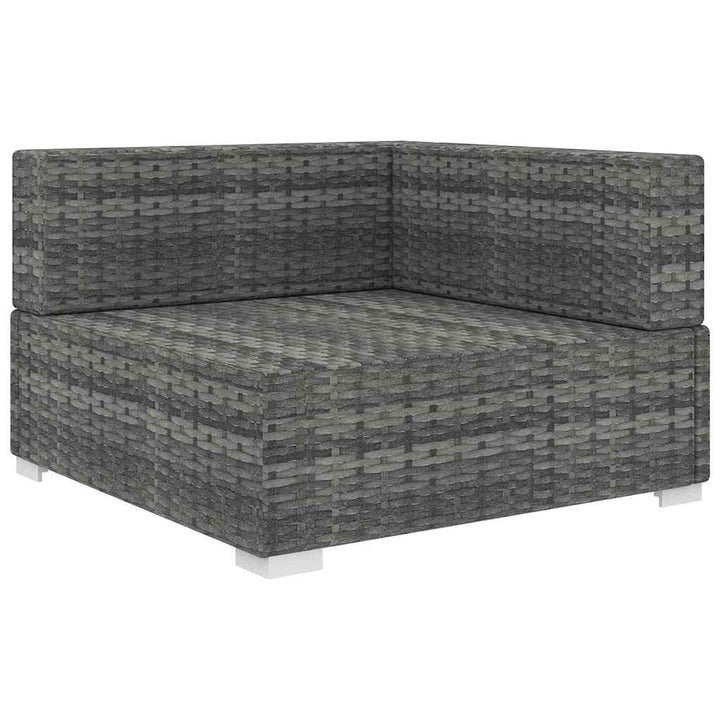 hjørnesæde til sofa 1 stk. med hynder polyrattan grå