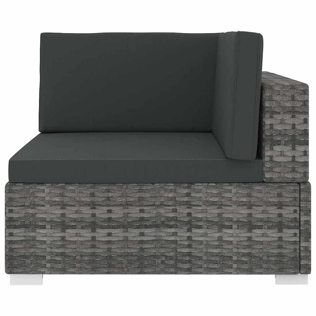 hjørnesæde til sofa 1 stk. med hynder polyrattan grå