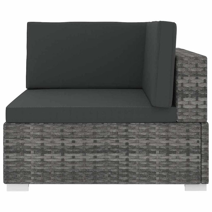 hjørnesæde til sofa 1 stk. med hynder polyrattan grå